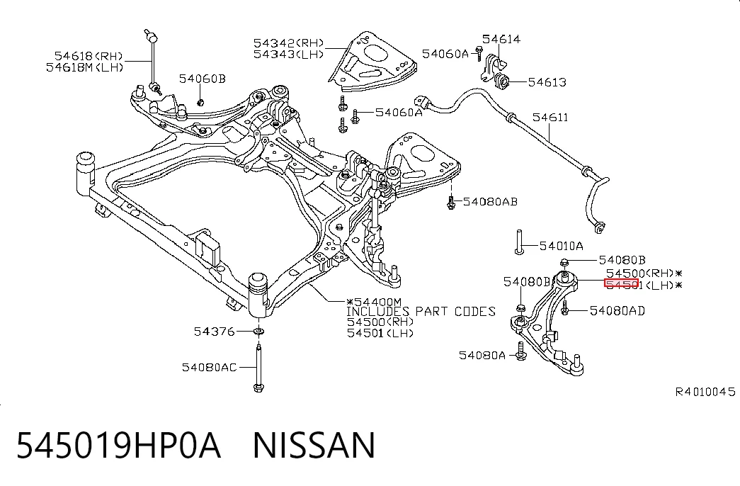 Левый рычаг передней нижней подвески Nissan Maxima седан (A36) (2015 - 2026) цена, от 107.49 USD