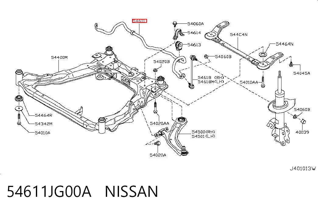 Стабилизатор передней устойчивости на Nissan Qashqai I J10
