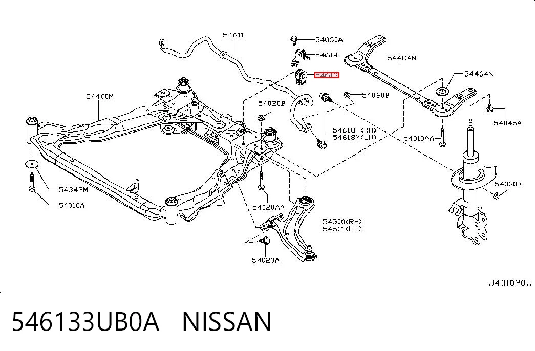 546133UB0A Nissan/Infiniti Разрезная втулка стабилизатора