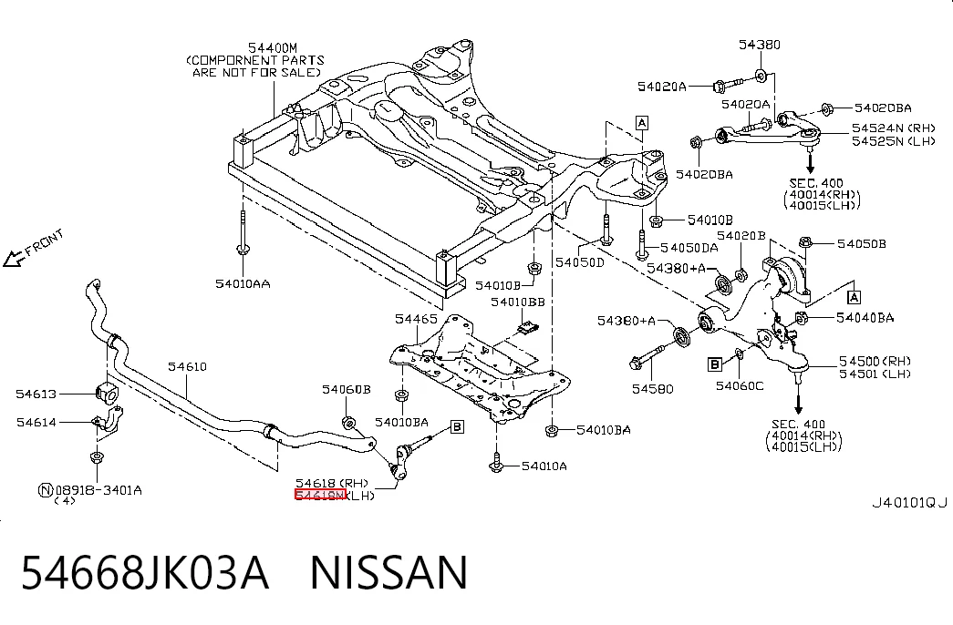 54668JK03A Nissan/Infiniti Тяжка стабилизатора, переднего, левая