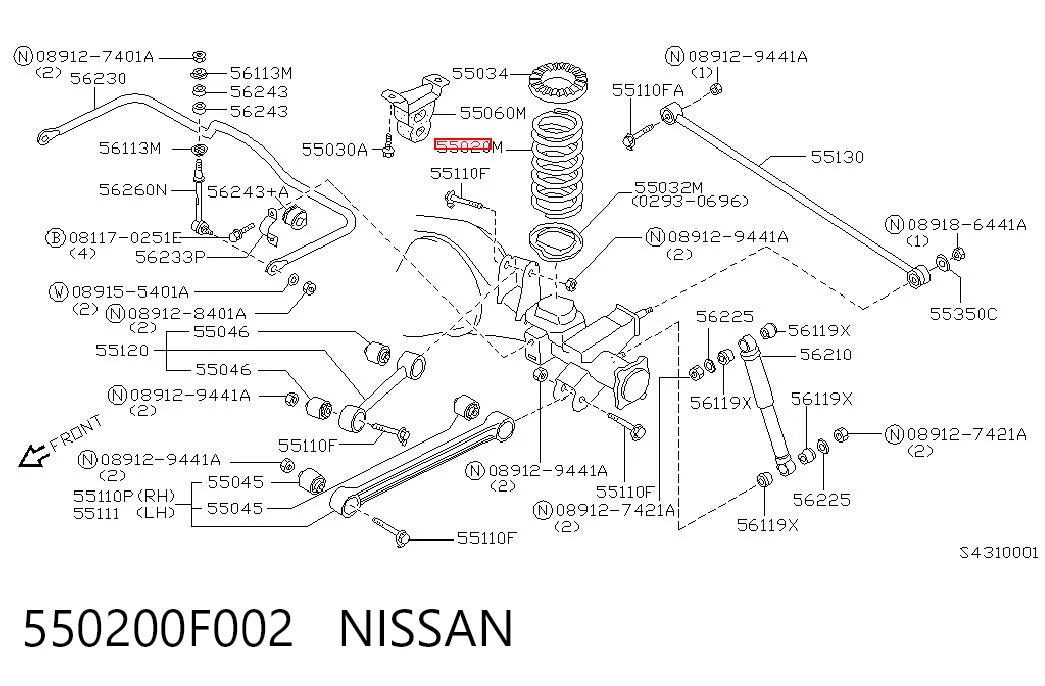 Пружина подвески задняя на Nissan Terrano II R20