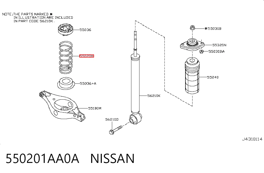 Пружина амортизатора Nissan Murano внедорожник (Z51) (2007 - 2014) цена, от 74.40 USD
