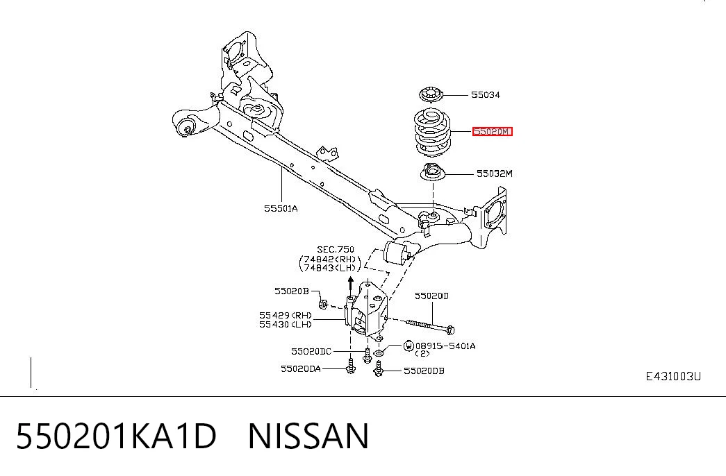 Пружина подвески задняя на Nissan JUKE JPN F15
