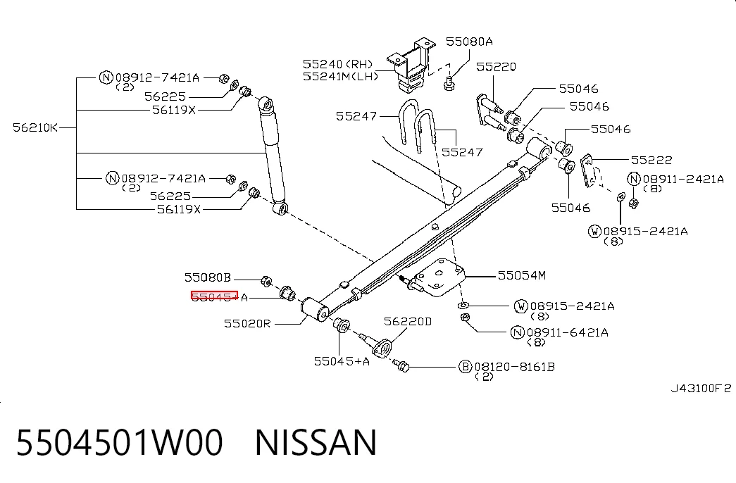 Сайлентблок задней рессоры передний NMS2364 NIPPON MOTORS