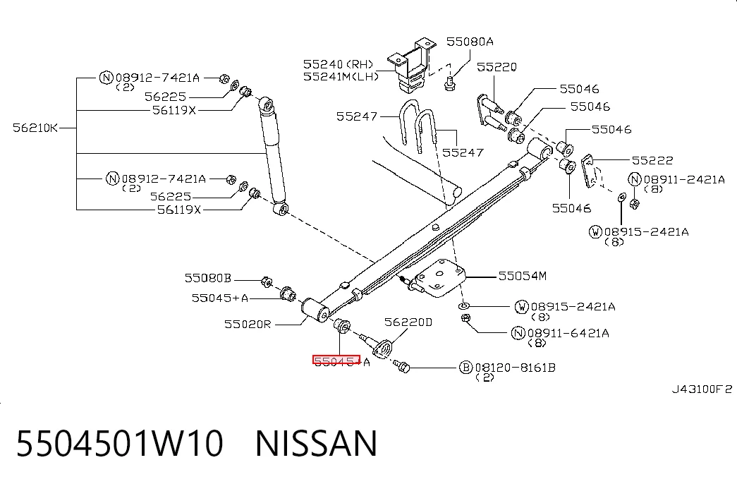 Передний сайлентблок задней рессоры NIPPON MOTORS NMS2364