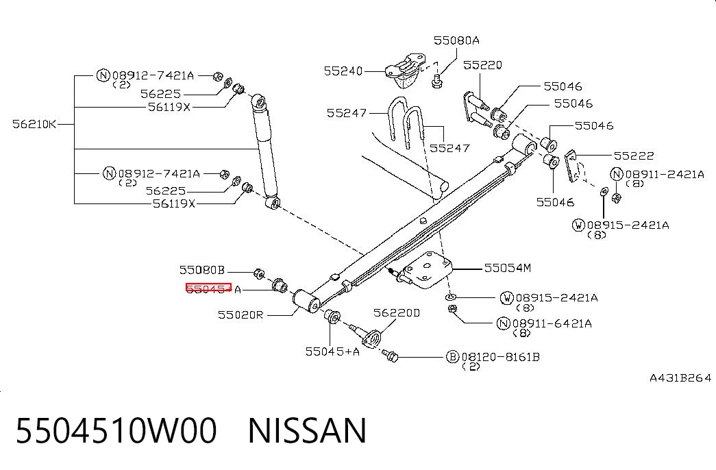 NMS2364 NIPPON MOTORS Сайлентблок задней рессоры, передний