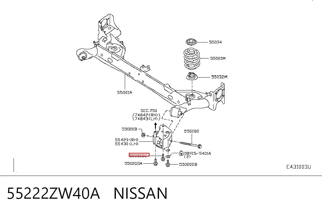 55222ZW40A Nissan/Infiniti