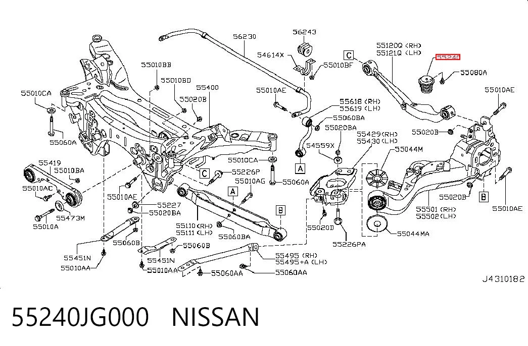 55240JG000 Nissan/Infiniti Буфер амортизатора заднего