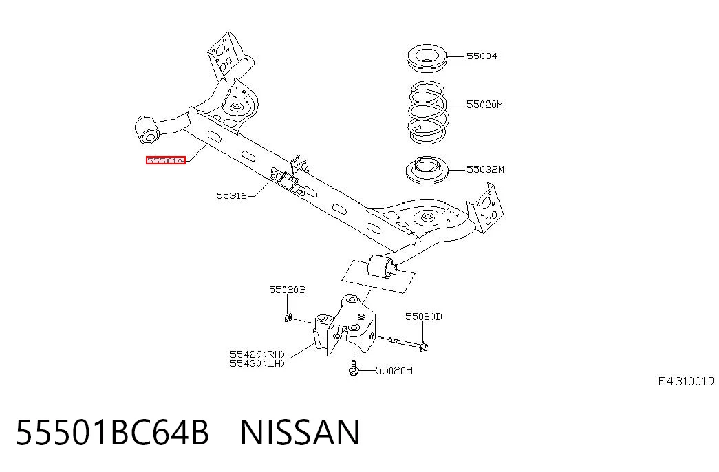 Подрамник задней подвески на Nissan Note  E11