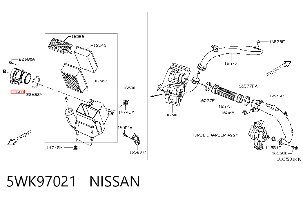 5WK97021 Nissan/Infiniti Датчик расхода воздуха