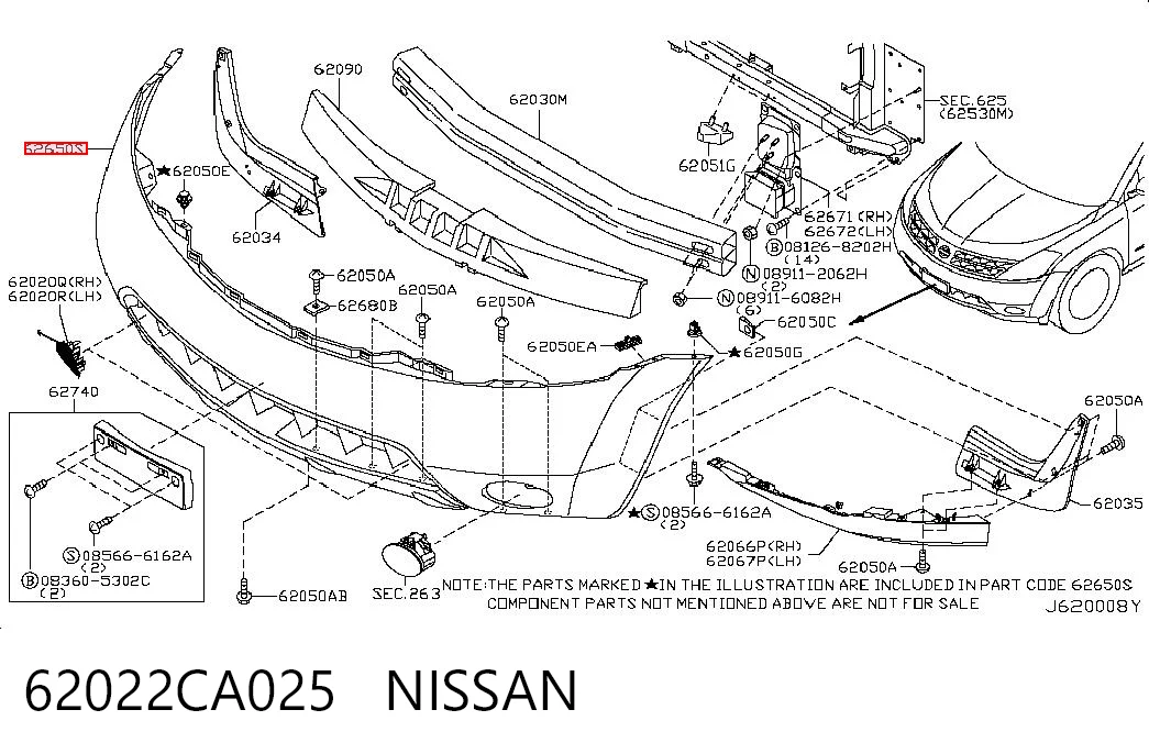 Бампер передний в сборе на Nissan Murano  Z50