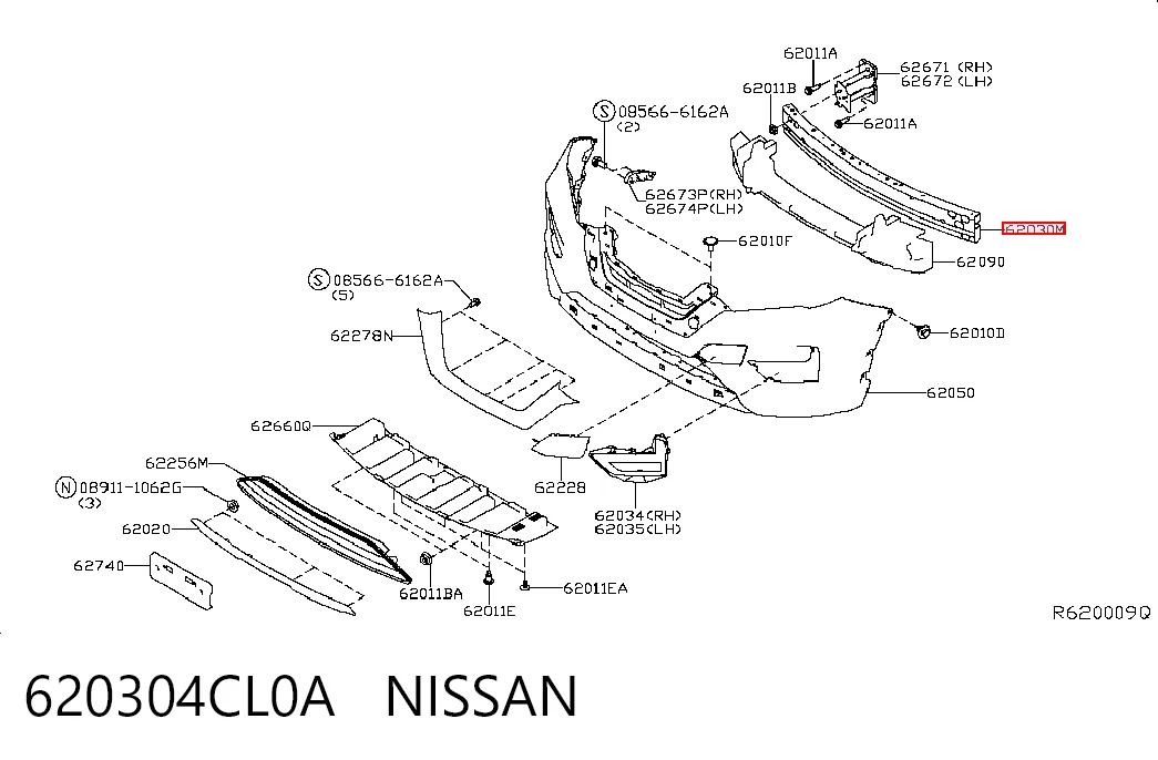 NNXTR15240 Bodyparts Балка бампера переднего
