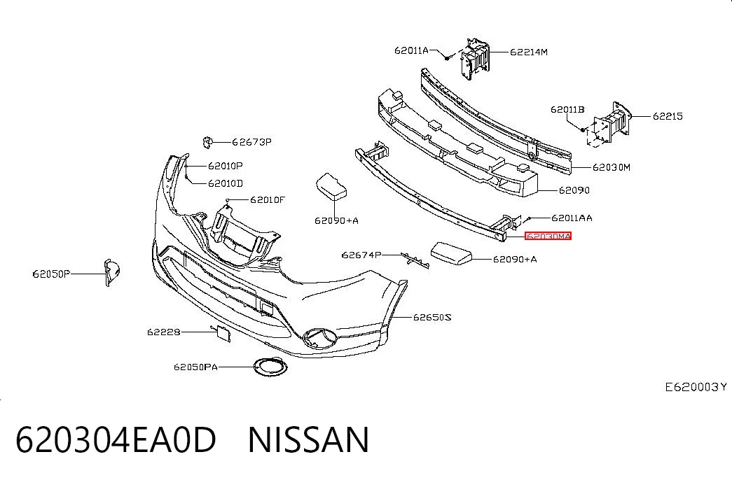 Шина бампера переднего Nissan Qashqai II внедорожник (J11) (2013 - 2021) цена, от 39.28 USD