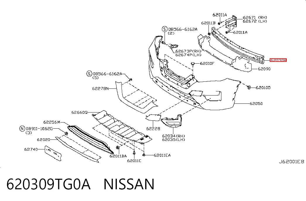 Усилитель переднего бампера NNXTR15240 Bodyparts