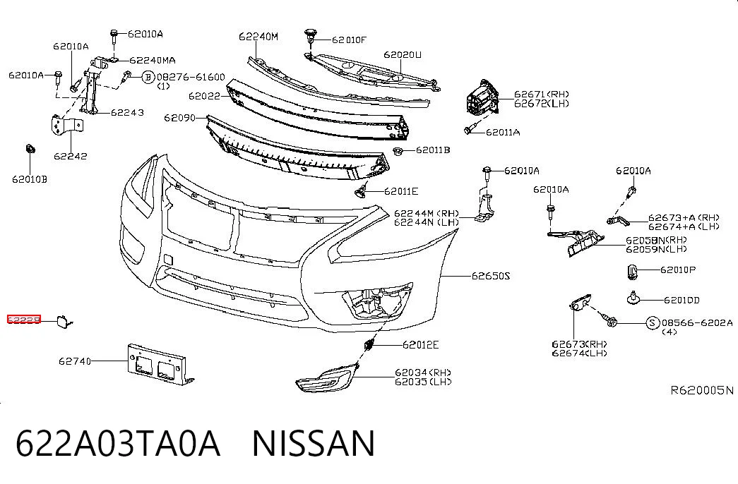 622A03TA0A Nissan/Infiniti Передняя заглушка бампера буксировочного крюка