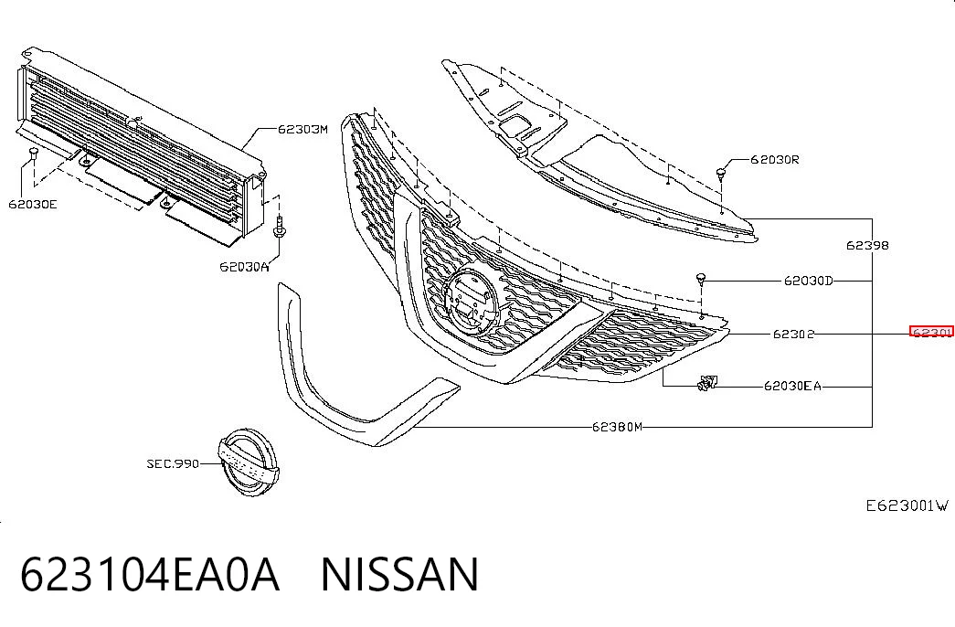 Облицовка радиатора Nissan Qashqai II внедорожник (J11) (2013 - 2021) цена, от 79.03 USD