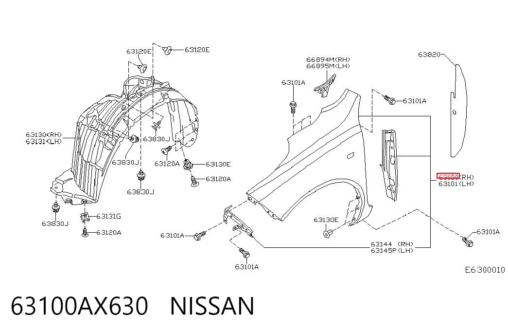 Переднее правое крыло на Nissan Micra  K12