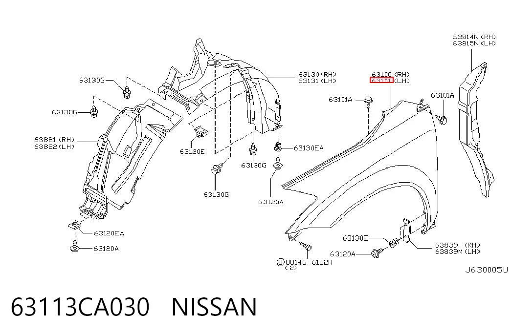 Переднее левое крыло на Nissan Murano  Z50