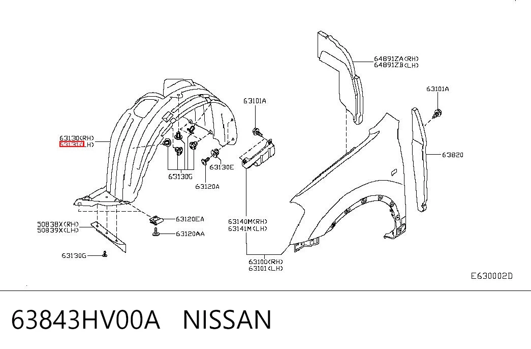 Подкрылок передний левый на Nissan Qashqai II J11