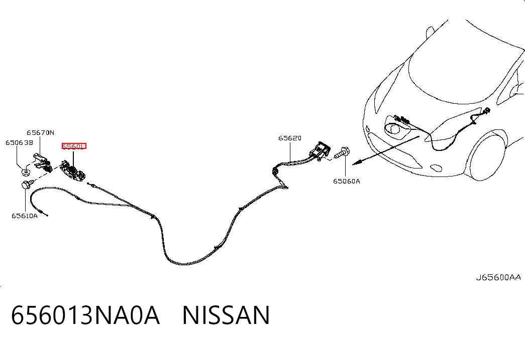 Замок капота Nissan LEAF I хэтчбек (ZE0) (2010 - 2012) цена, от 13.04 USD