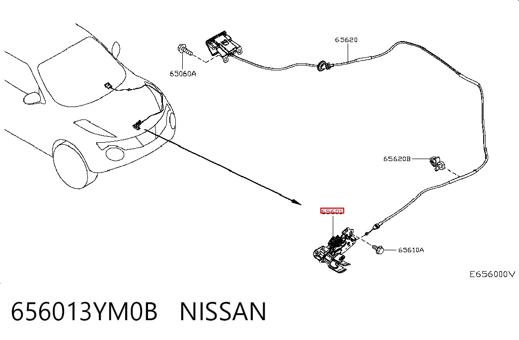 Запор капота (замок и привод замка капота) на Nissan JUKE JPN F15