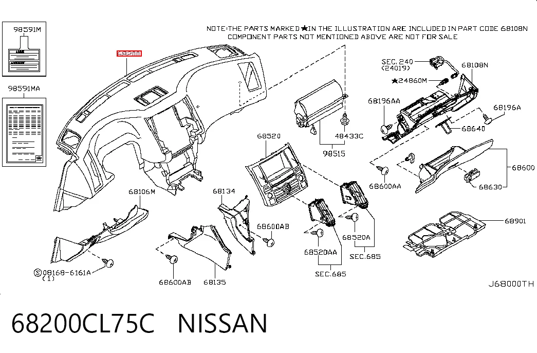 68200CL75C Nissan/Infiniti
