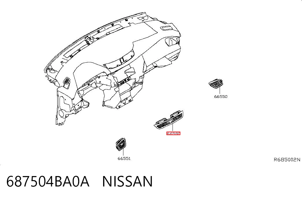 687504BA0A Nissan/Infiniti Решетка воздуховода