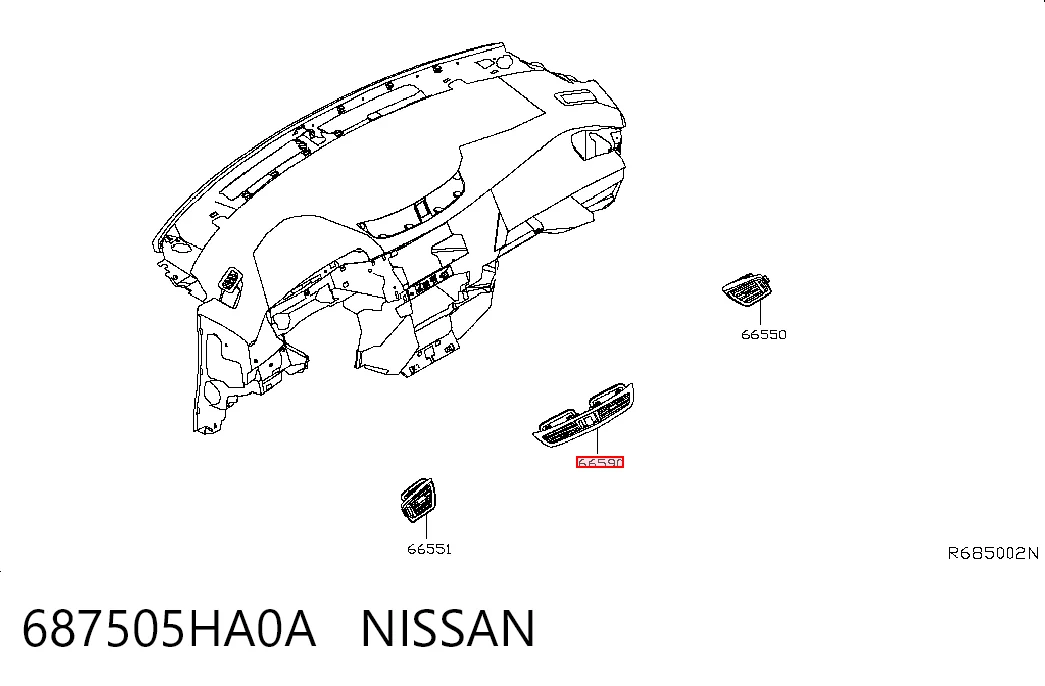 687505HA0A Nissan/Infiniti Решетка воздуховода