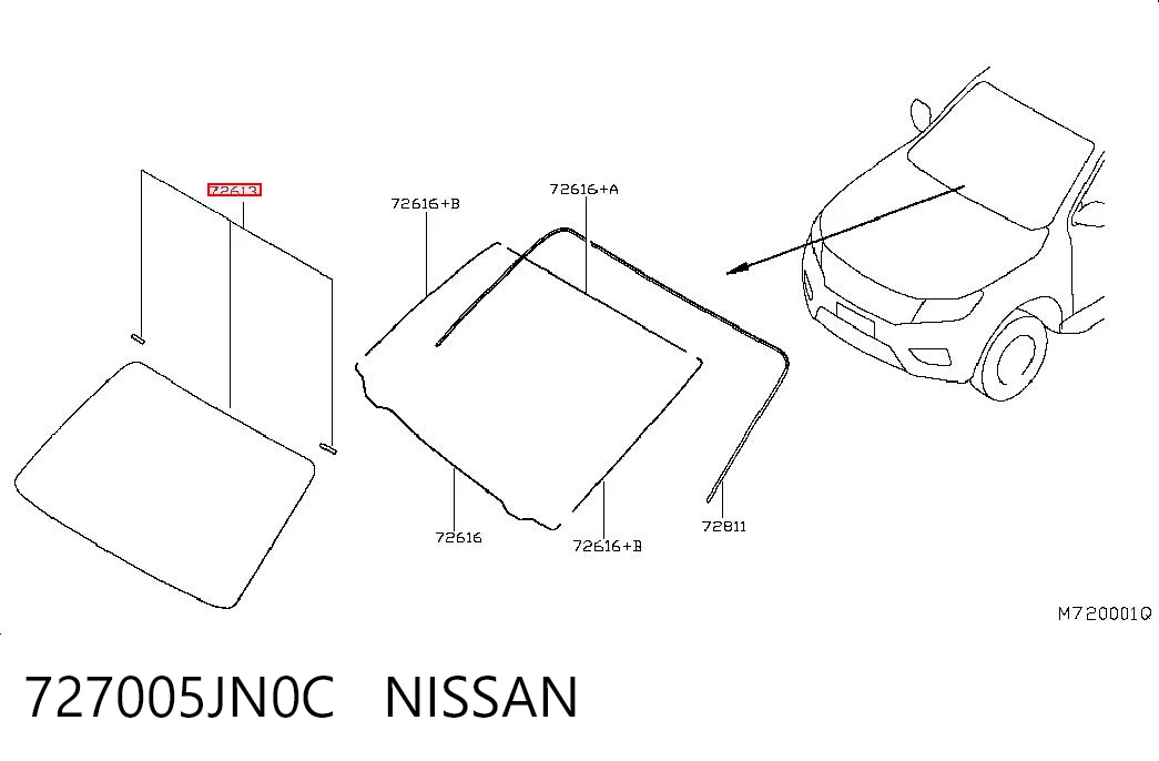 Стекло лобовое  Nissan Navara D23, D23T