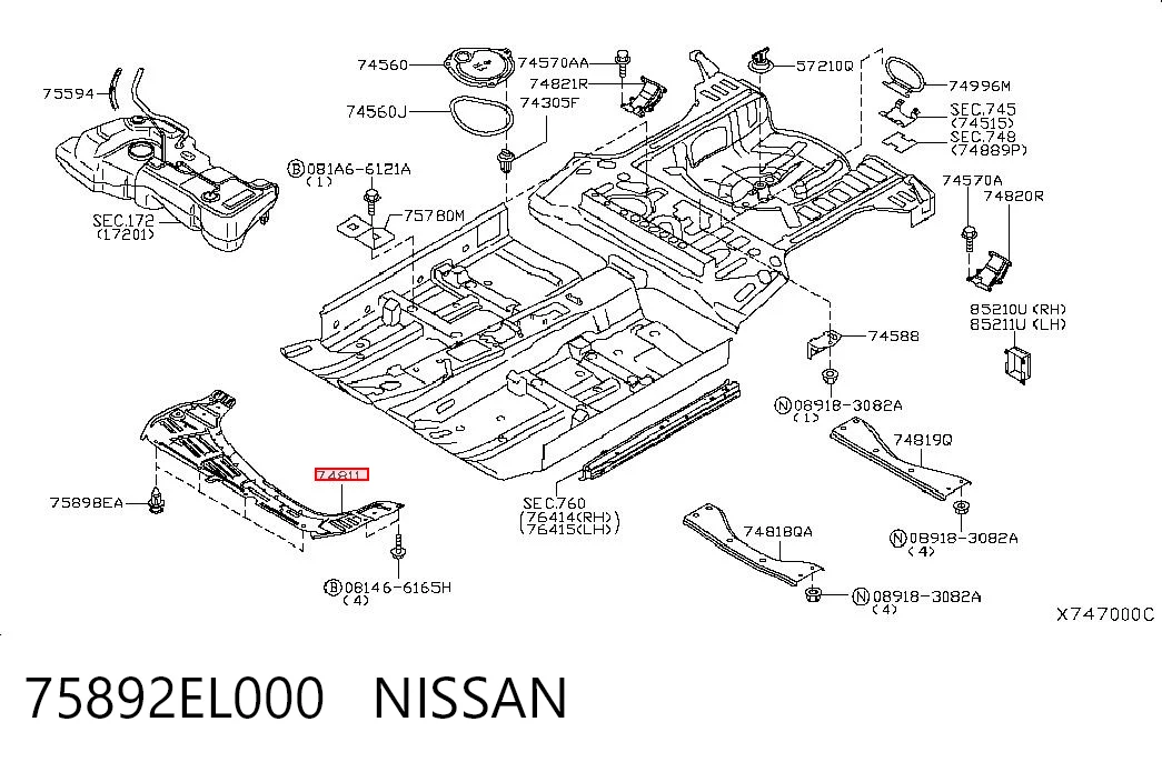 Защита картера двигателя на Nissan Tiida  C11X