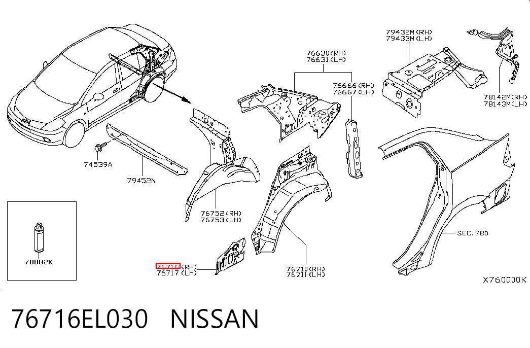 76716EL030 Nissan/Infiniti