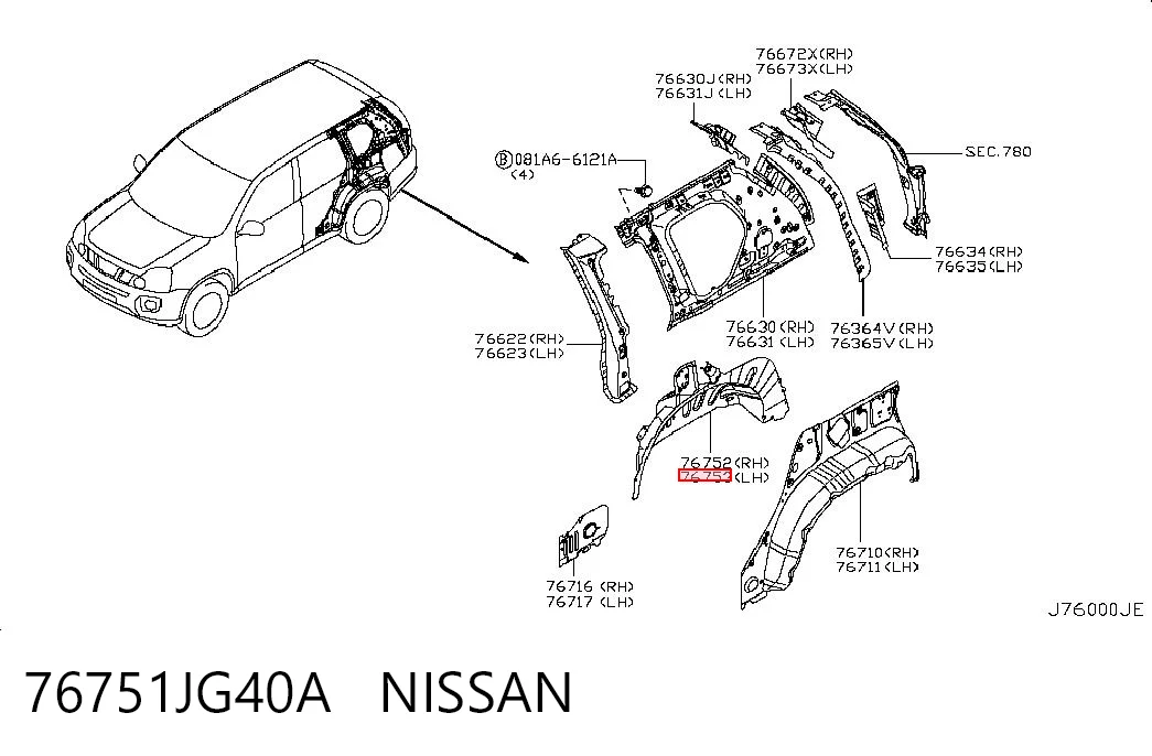 76751JG40A Nissan/Infiniti