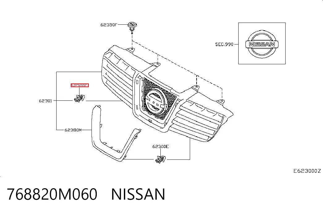 768820M060 Nissan/Infiniti Клип крепления подкрылка переднего крыла