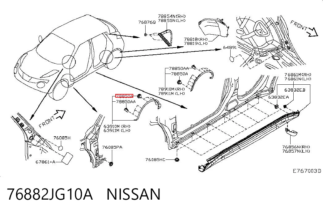 76882JG10A Nissan/Infiniti Клип крепления подкрылка переднего крыла