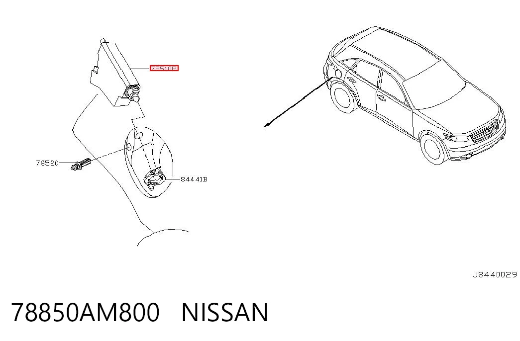 78850AM800 Nissan/Infiniti Замок открывания лючка бензобака