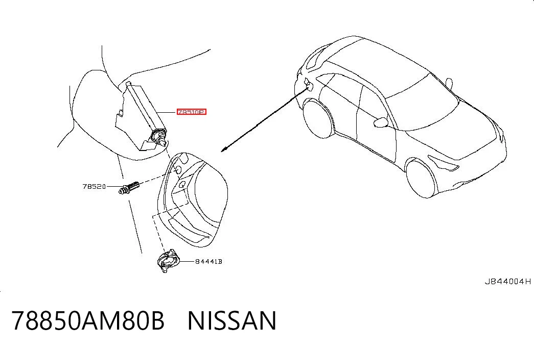 78850AM80B Nissan/Infiniti Замок открывания лючка бензобака