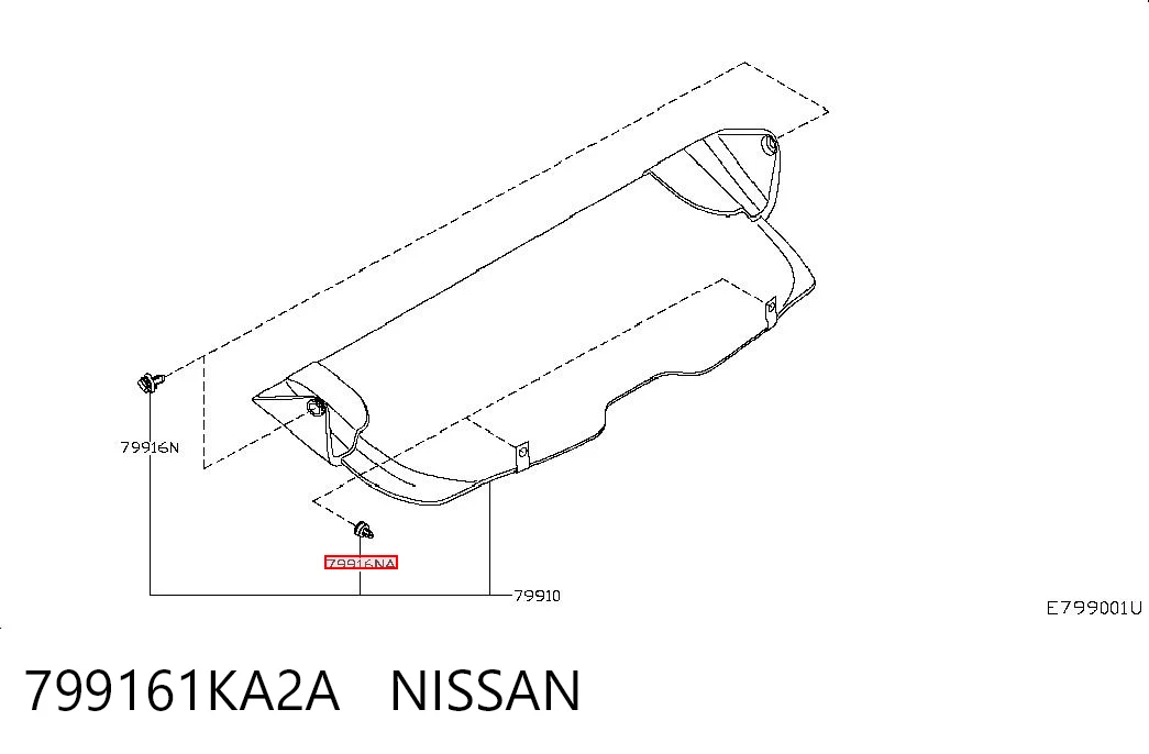 799161KA2A Nissan/Infiniti Пистон (клип) крепления обшивки крышки багажника