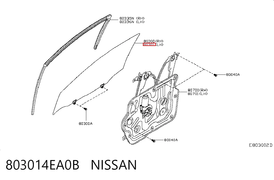 GS5035D301 XYG Стекло двери передней левой