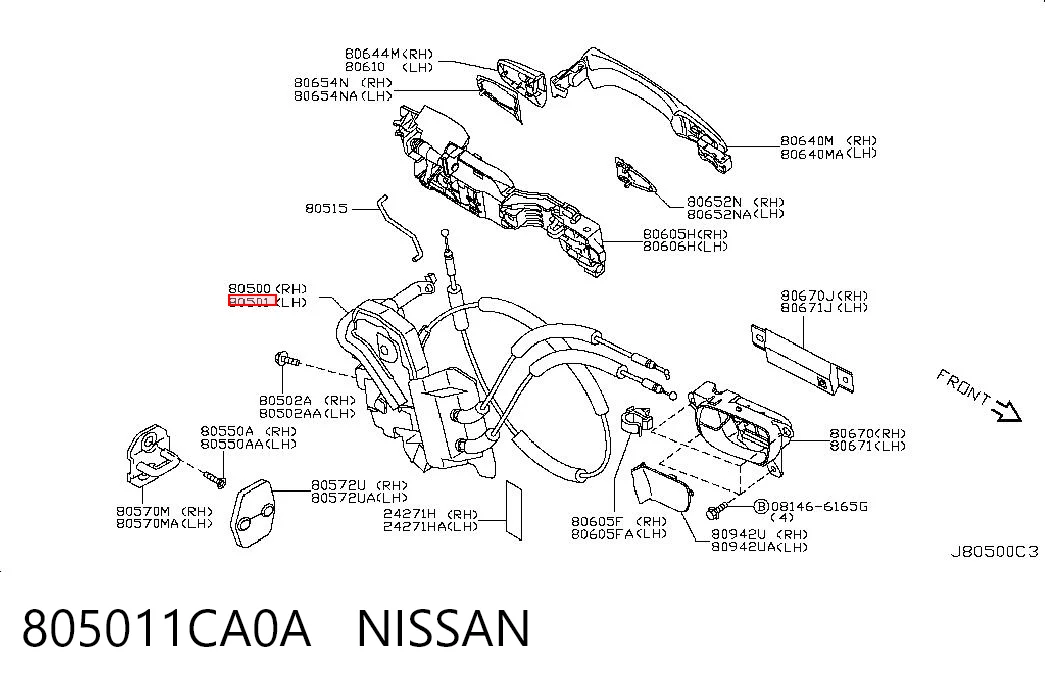 805011CA0A Nissan/Infiniti Замок двери водителя