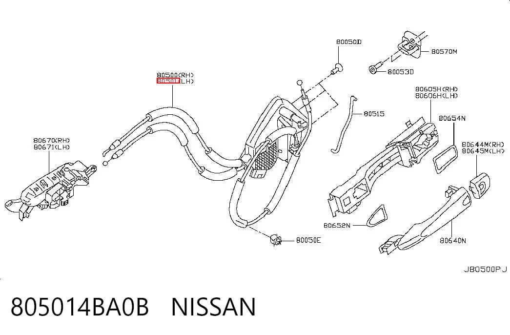 805014BA0B Nissan/Infiniti Замок двери водителя