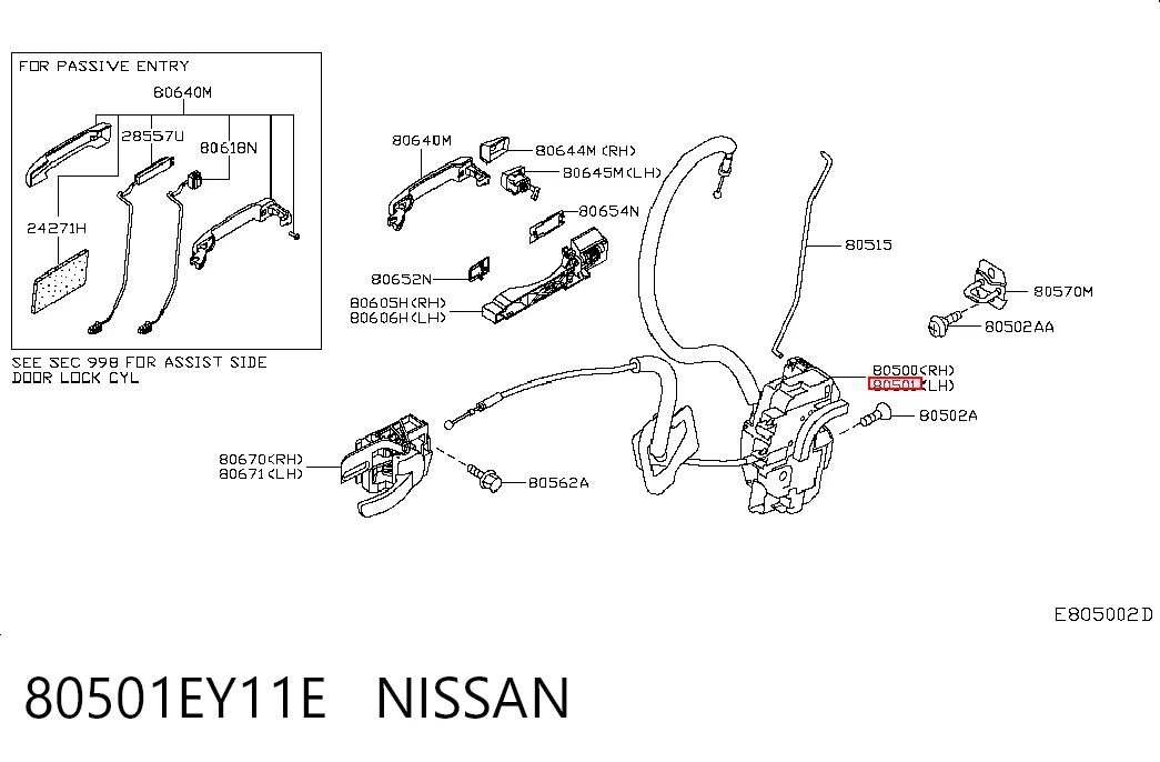 Запор кабины Nissan Qashqai +2 I внедорожник (J10) (2007 - 2014) цена, от 112.64 USD