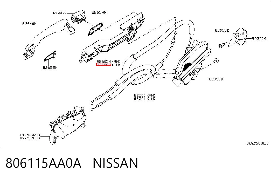 806115AA0A Nissan/Infiniti Держатель наружной ручки двери передней левой