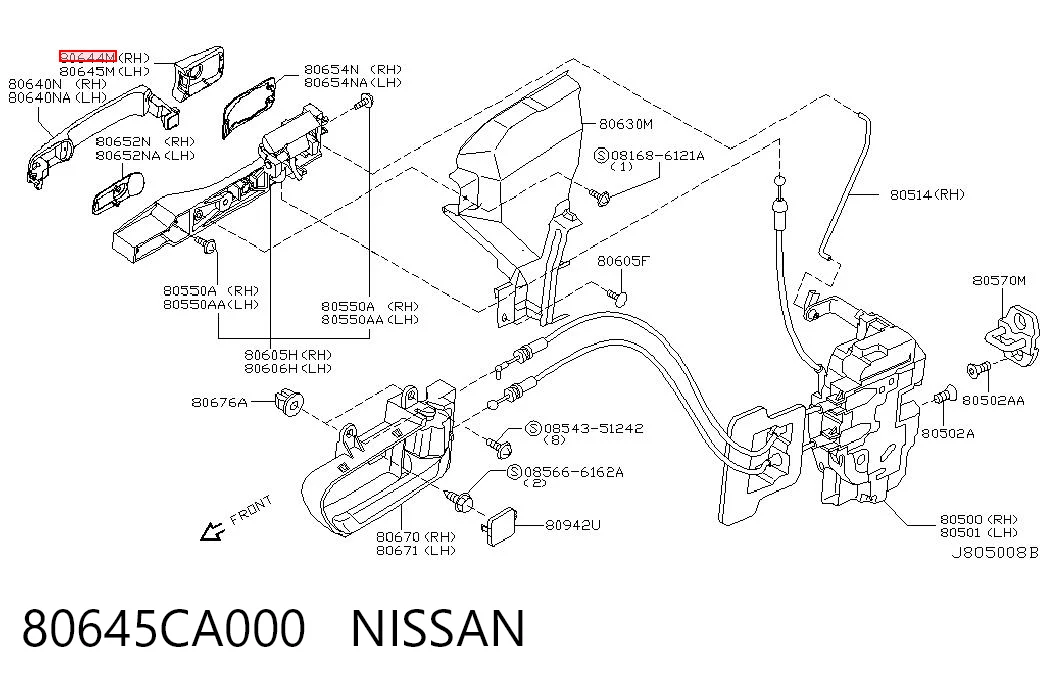 80645CA000 Nissan/Infiniti Ручка двери передней наружная левая