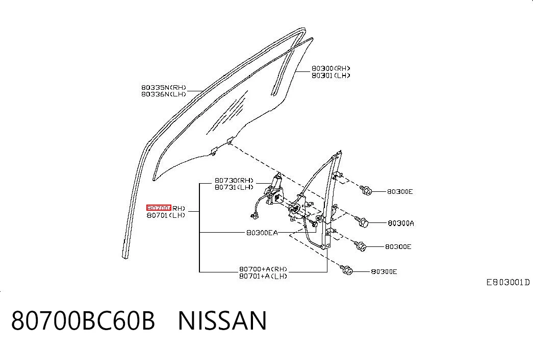 Механизм подъема стекол на Nissan Micra  K12