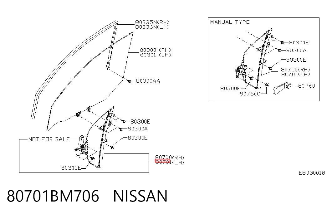 Механизм стеклоподъемника передней левой двери на Nissan Almera II N16