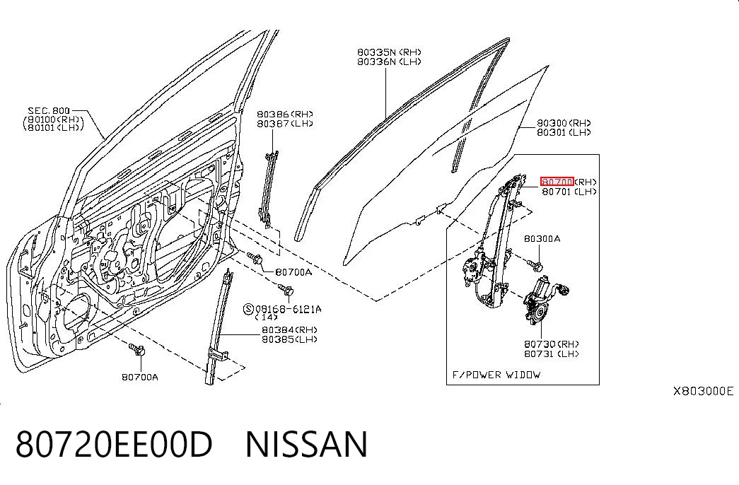 80720EE00D Nissan/Infiniti Механизм подъема стекол