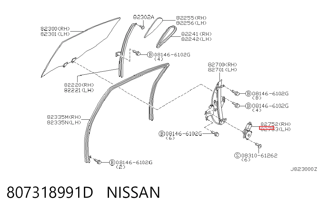 807318991D Nissan/Infiniti Мотор стеклоподъемника двери задней, левой