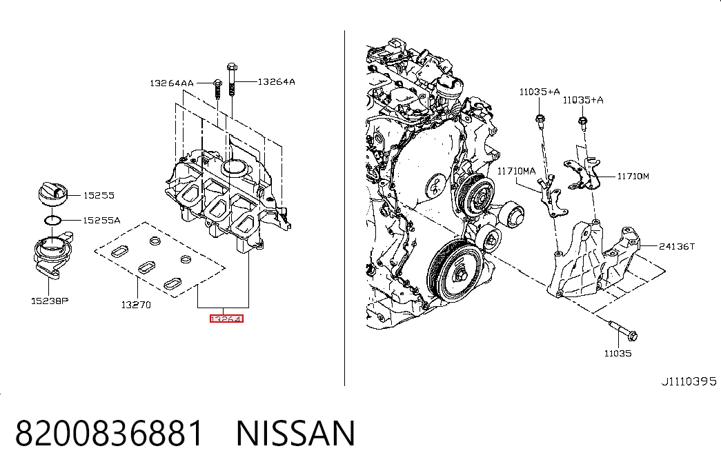 Маслоотделитель картерных газов на Nissan X-Trail  T32