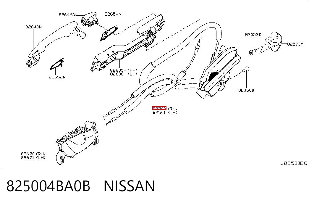 Замок двери задней правой на Nissan Rogue  T32U