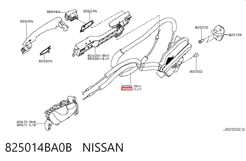 Замок двери задней левой на Nissan Rogue  T32U